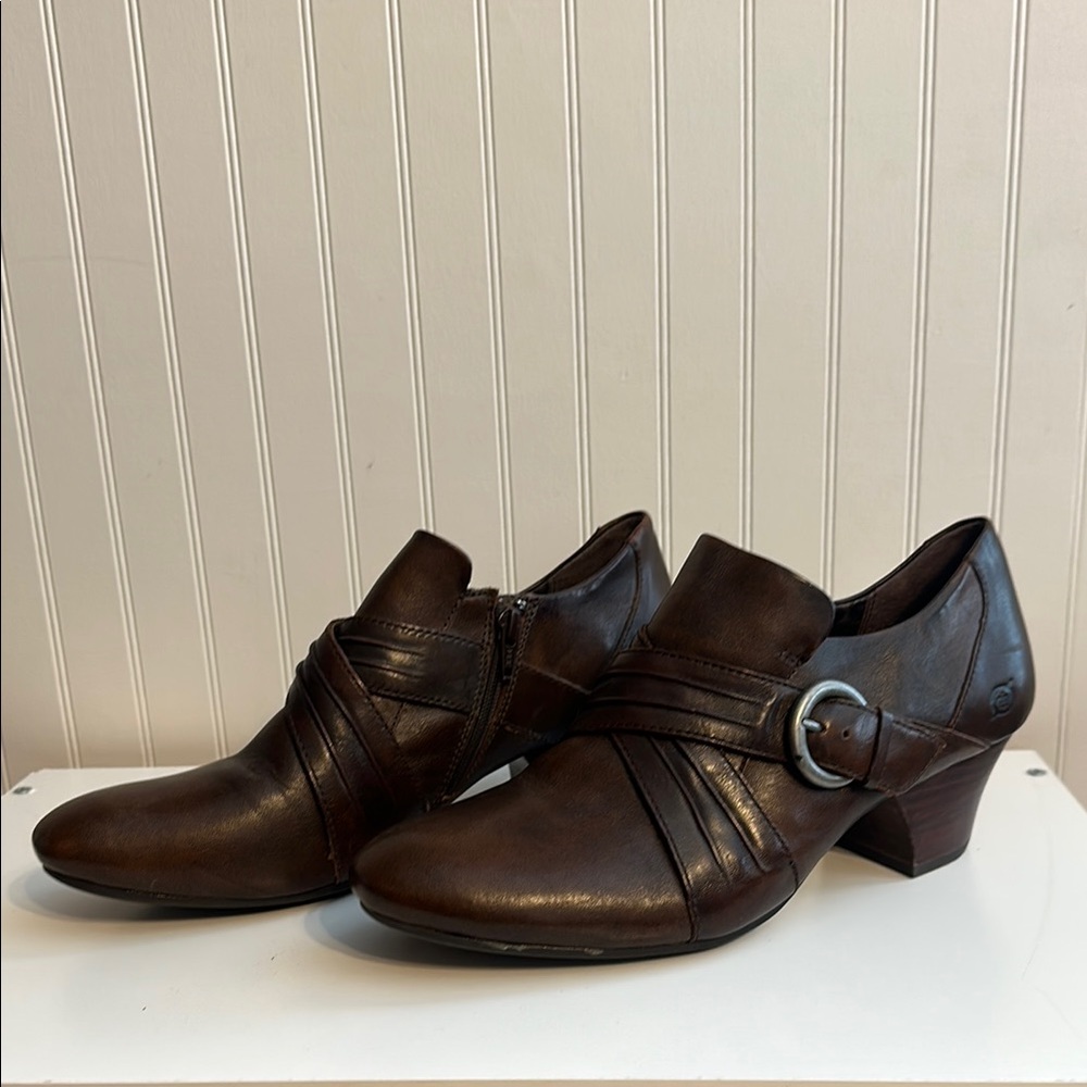 Brown Leather Ankle Booties